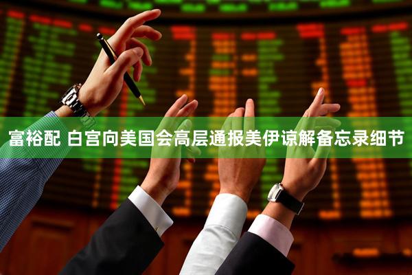 富裕配 白宫向美国会高层通报美伊谅解备忘录细节